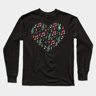 Music notes heart shaped Long Sleeve T-Shirt